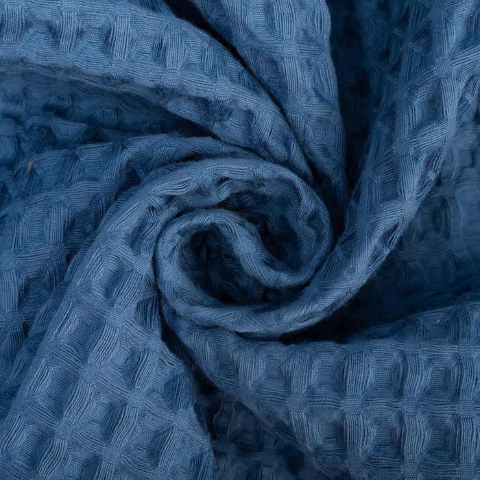 Халат вафельный мужской удлиненный Этель Boho р. 46-48, цв. синий, 100%хл, 290 г/м2
