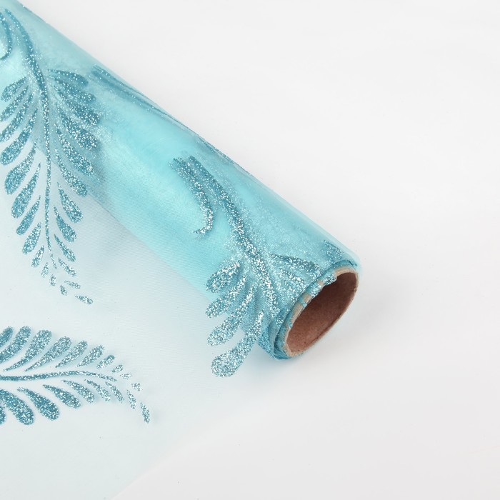 Органза "Веточка", голубой, 0,48 х 4,5 см