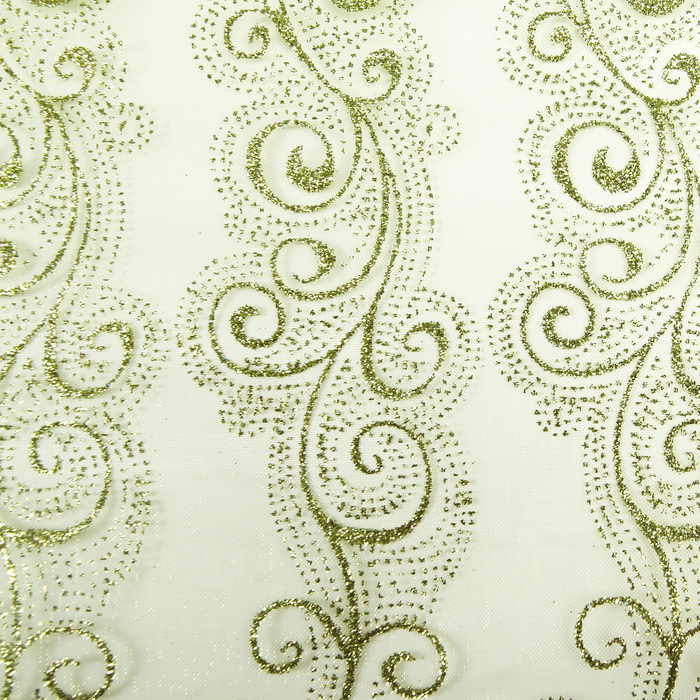 Органза "Узор", салатовый, 0,48 х 4,5 м