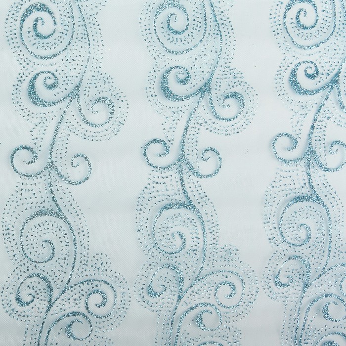 Органза "Узор", голубой, 0,48 х 4,5 м