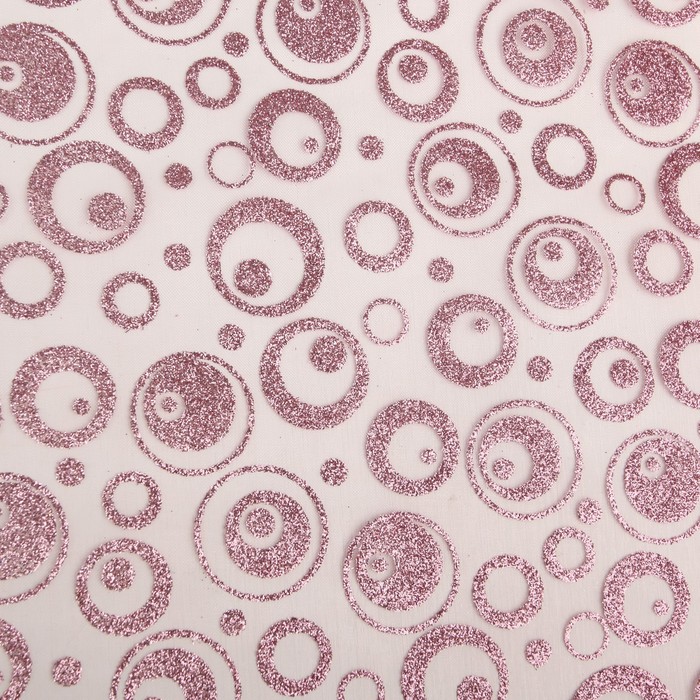 Органза "Кружочки", персиковый, 0,48 х 4,5 м
