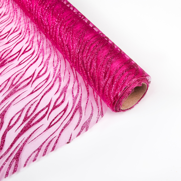 Органза "Абстракции", бордовый, 0,48 х 4,5 м