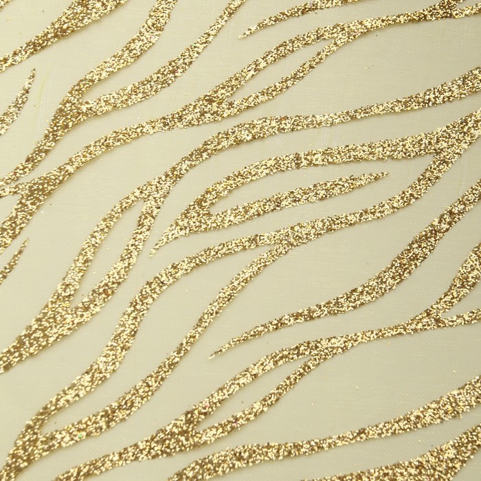 Органза "Абстракции", жёлтый, 0,48 х 4,5 м