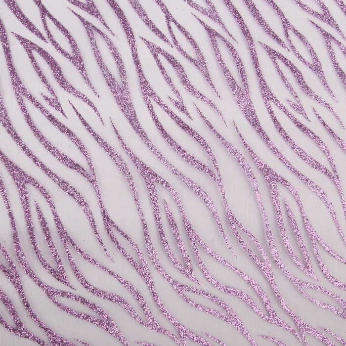 Органза "Абстракции", сиреневый, 0,48 х 4,5 м