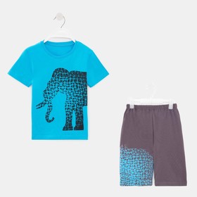 Комплект (футболка, шорты) для мальчика, цвет бирюзовый, рост 122 см Ош