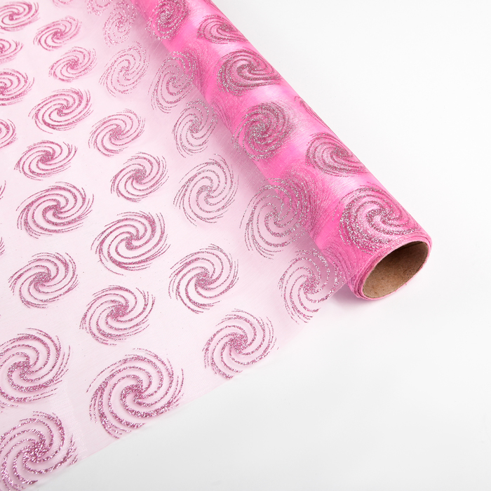 Органза "Завиток", розовый, 0,48 х 4,5 м