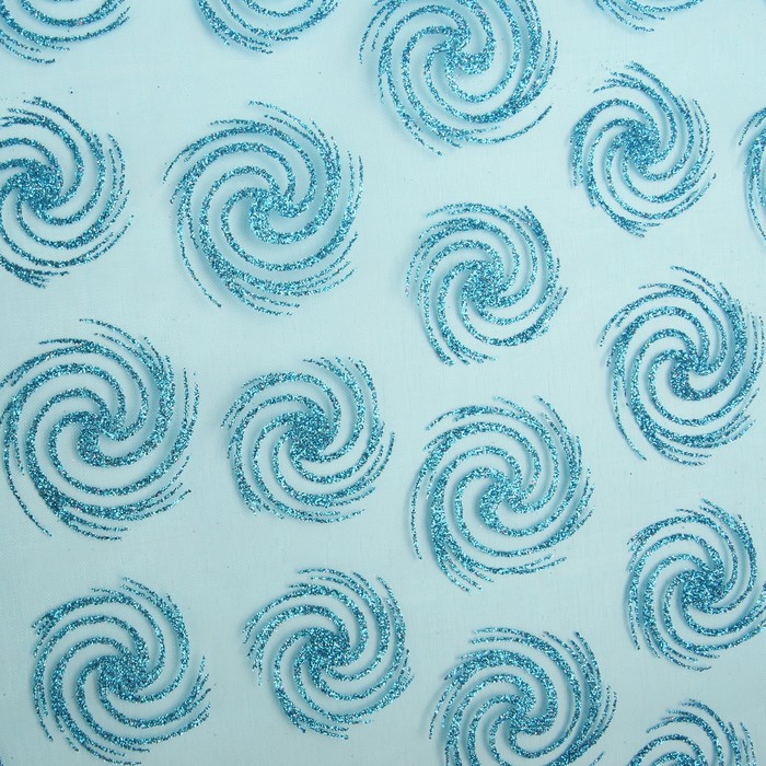 Органза "Завиток", морская волна, 0,48 х 4,5 м