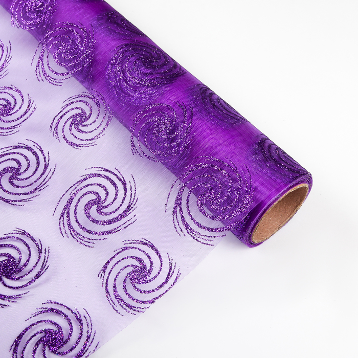 Органза "Завиток", фиолетовый, 0,48 х 4,5 м