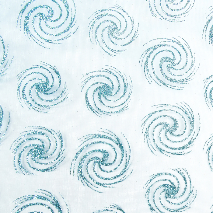 Органза "Завиток", голубой, 0,48 х 4,5 м