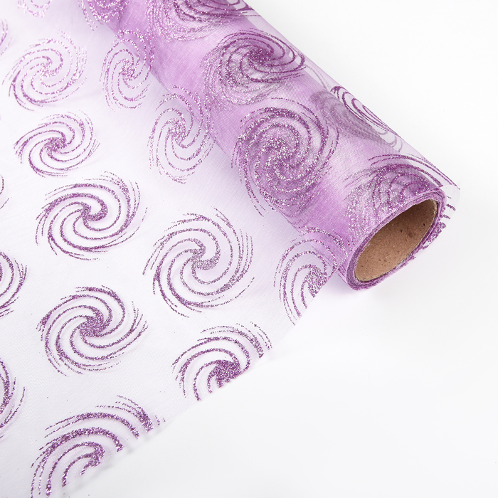 Органза "Завиток", сиреневый, 0,48 х 4,5 м