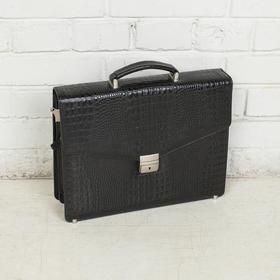 

Портфель, 2 отдела на клапане, цвет чёрный