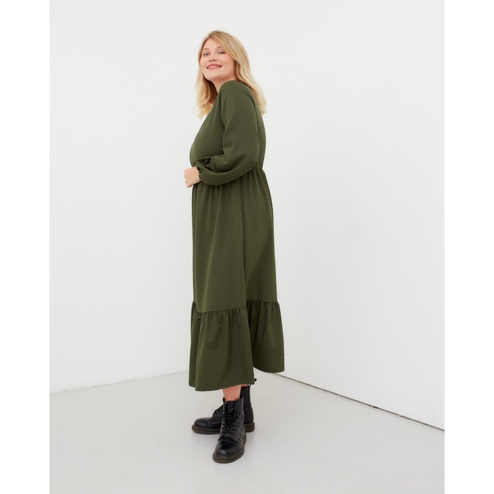 Платье женское миди MIST plus-size, р.58, хаки