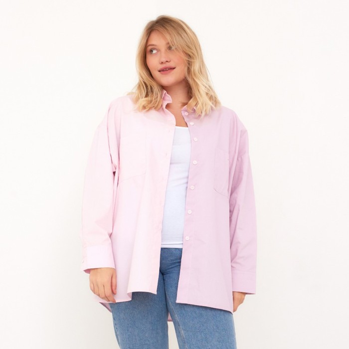 фото Рубашка женская mist plus-size, one size, розовый/фиолетовый