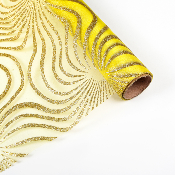 Органза "Золотые лучи", 0,48 х 4,5 м