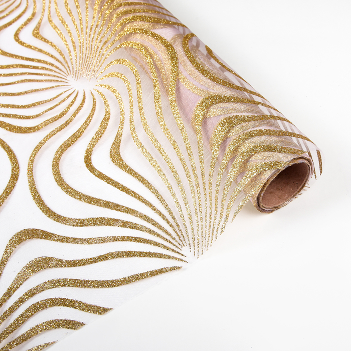 Органза "Золотые лучи", 0,48 х 4,5 м