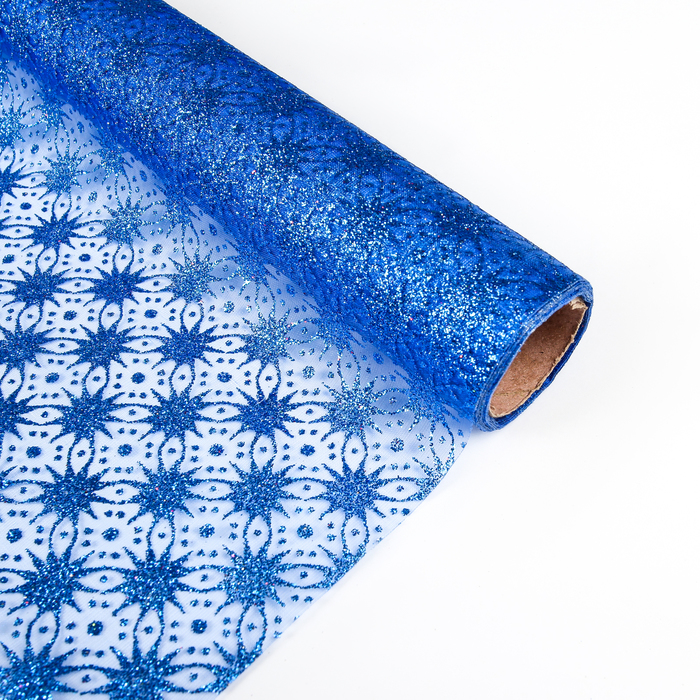 Органза "Звездочки", цвет синий