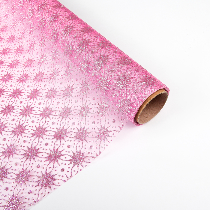 Органза "Звездочки", цвет розовый