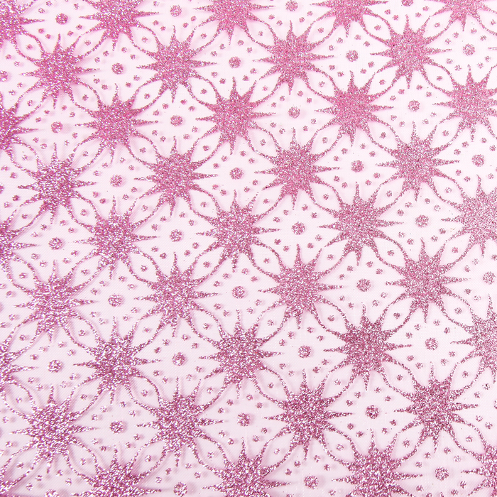 Органза "Звездочки", цвет розовый