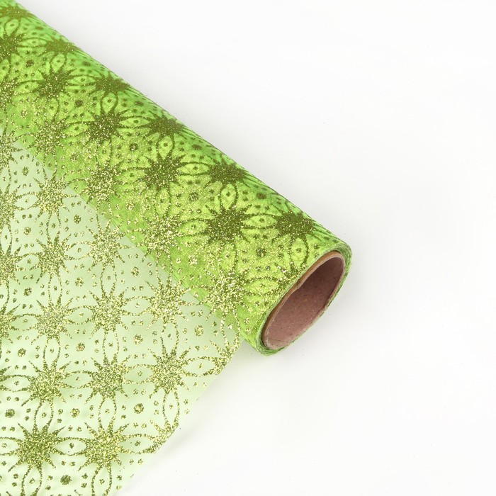 Органза "Звездочки", цвет салатовый