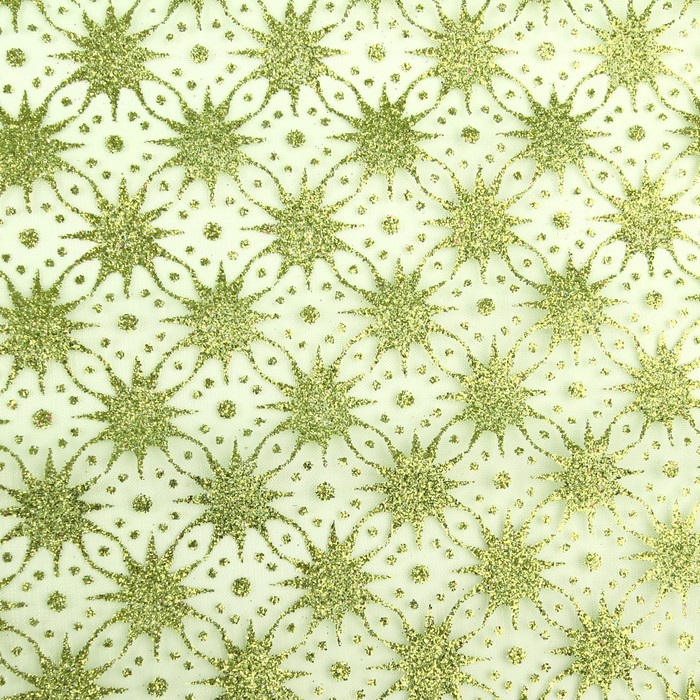 Органза "Звездочки", цвет салатовый