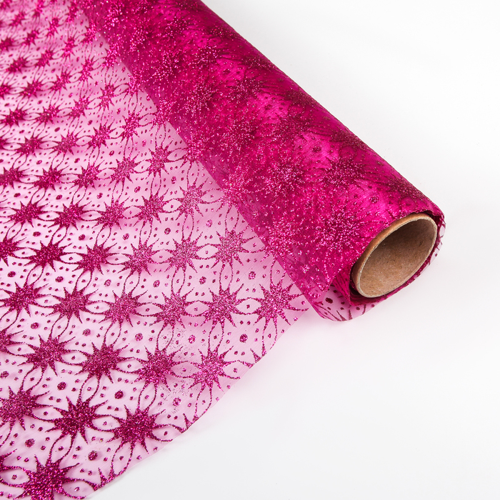 Органза "Звездочки", цвет бордовый