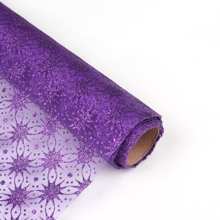 Органза "Звездочки", цвет фиолетовый