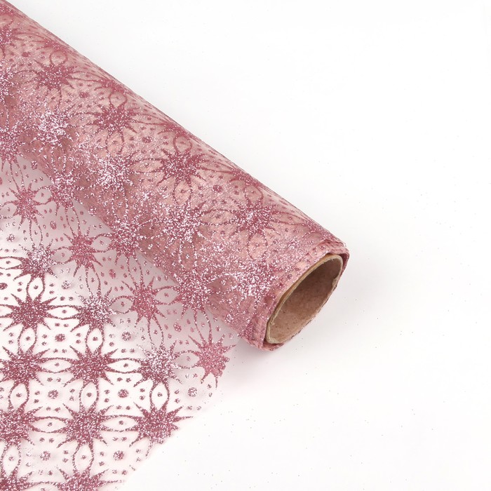 Органза "Звездочки", цвет персиковый