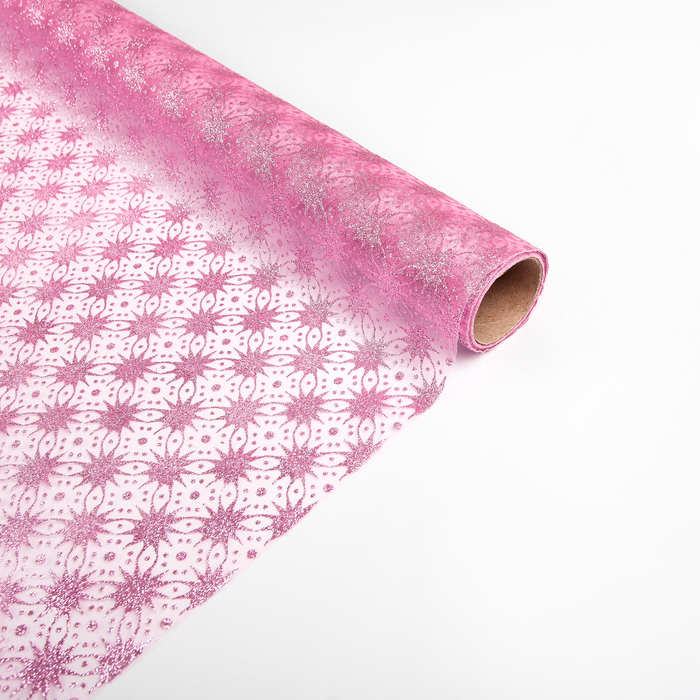 Органза "Звездочки", цвет бледно-розовый