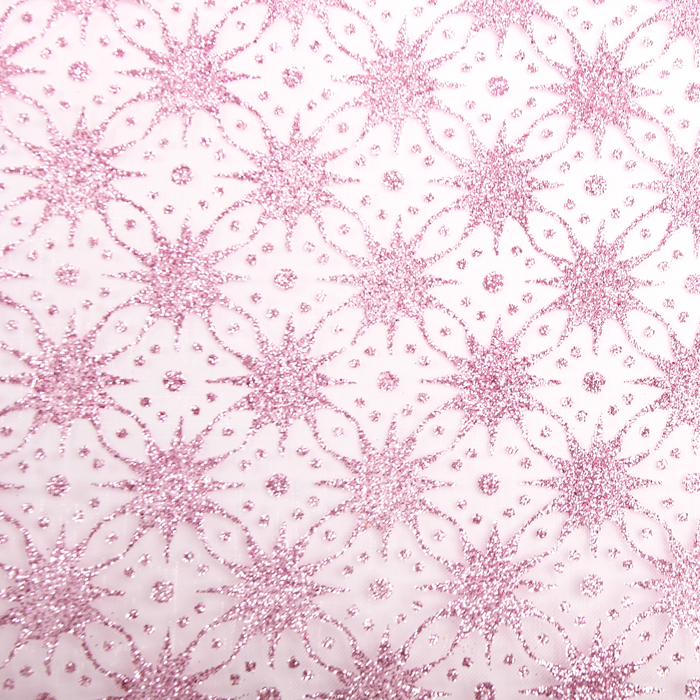 Органза "Звездочки", цвет бледно-розовый
