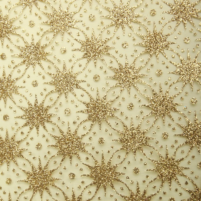 Органза "Звездочки", цвет желтый