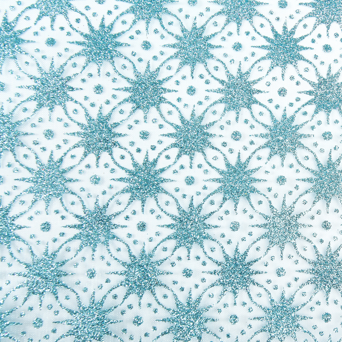 Органза "Звездочки", цвет голубой