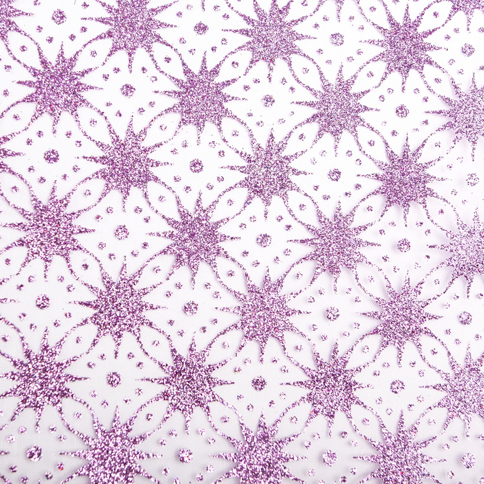 Органза "Звездочки", цвет сиреневый