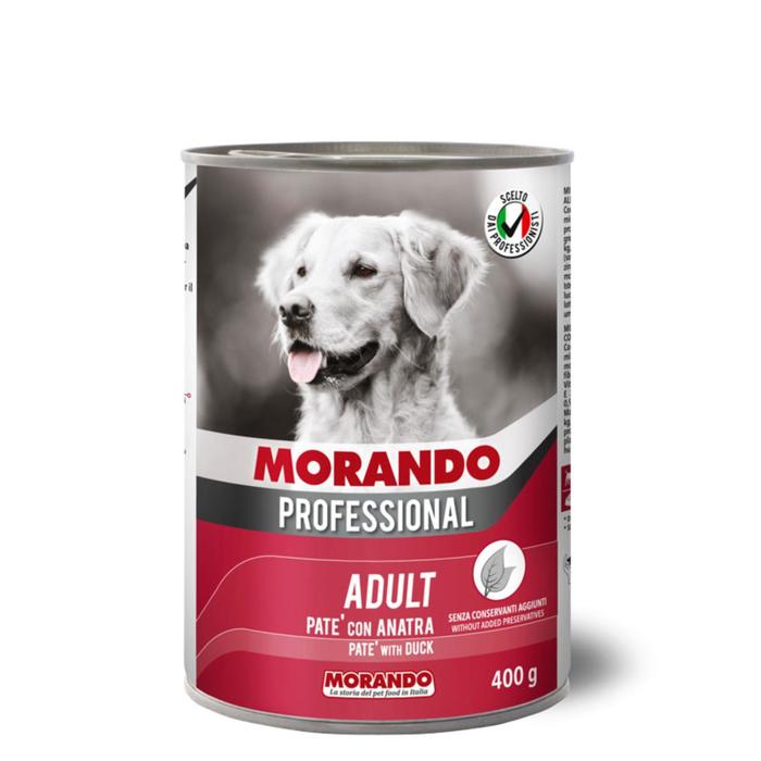 Влажный корм Morando Professional для собак, паштет с уткой, 400 г влажный корм morando professional для кошек паштет с телятиной 400 г