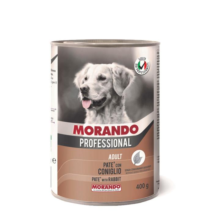 Влажный корм Morando Professional для собак, паштет с кроликом, 400 г влажный корм morando professional для собак паштет с уткой 400 г