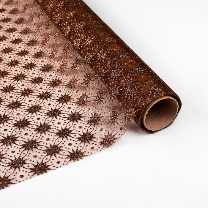 Органза "Звездочки", цвет кофейный