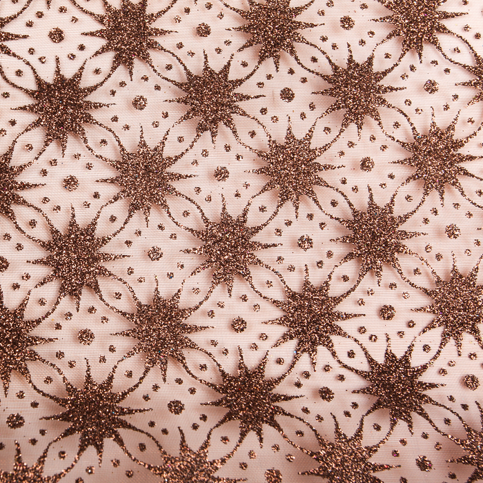 Органза "Звездочки", цвет кофейный