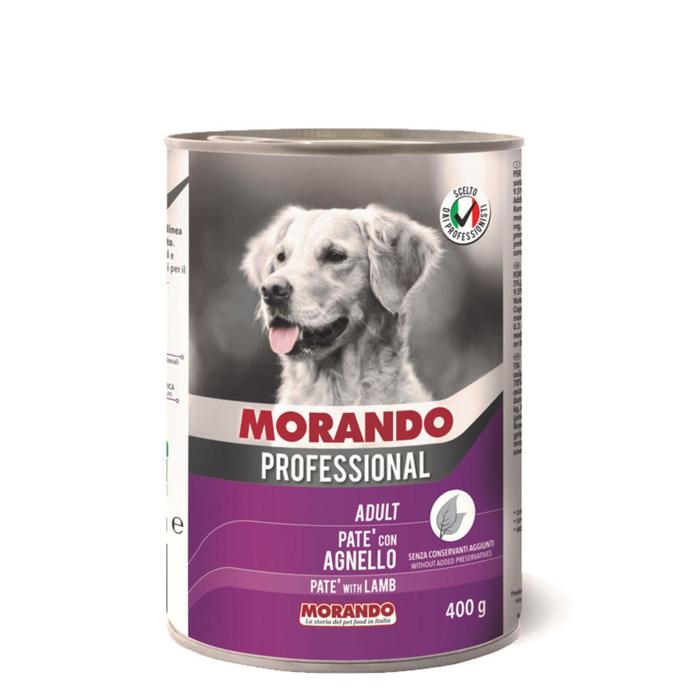 Влажный корм Morando Professional для собак, паштет с бараниной, 400 г влажный корм morando professional для кошек паштет с тунцом и лососем 400 г