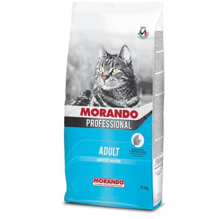 Сухой корм Morando Professional Gatto для кошек, рыба, 15 кг