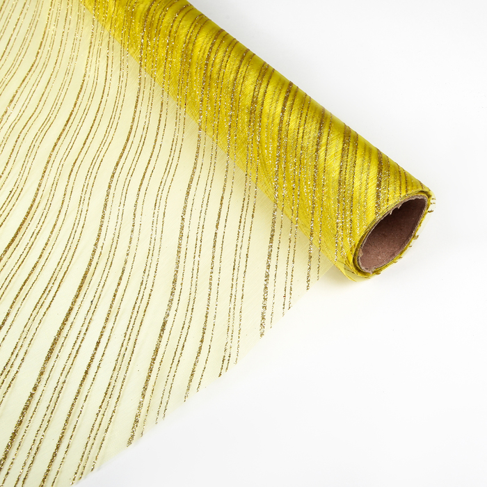 Органза "Золотая полоска", 0,48 х 4,5 м
