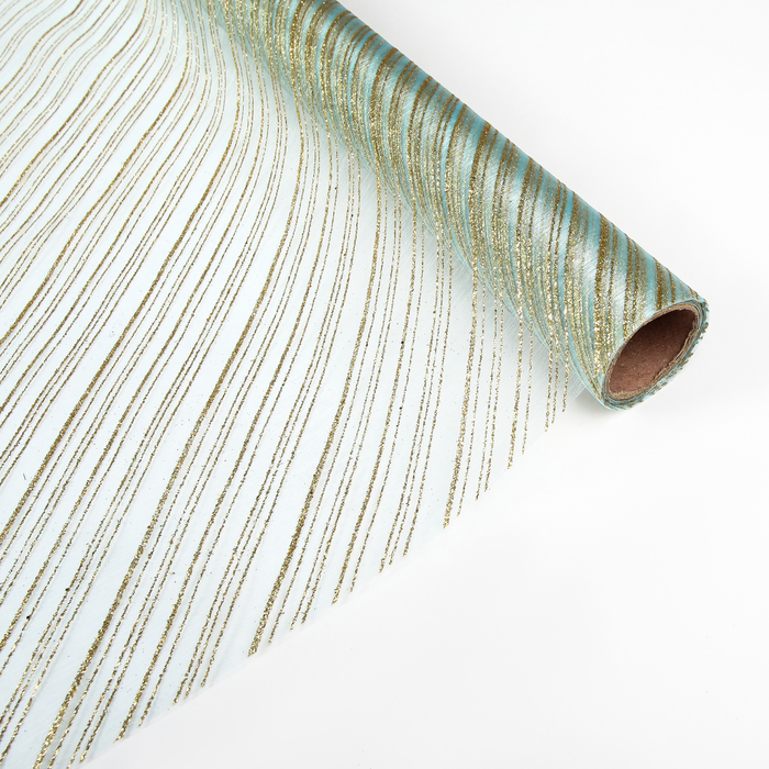 Органза "Золотая полоска", 0,48 х 4,5 м