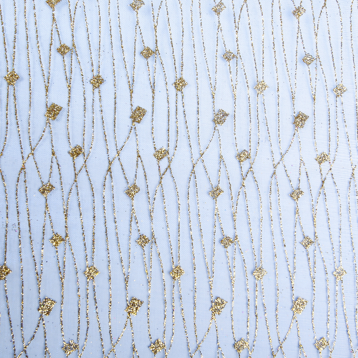 Органза "Дождь", цвет синий