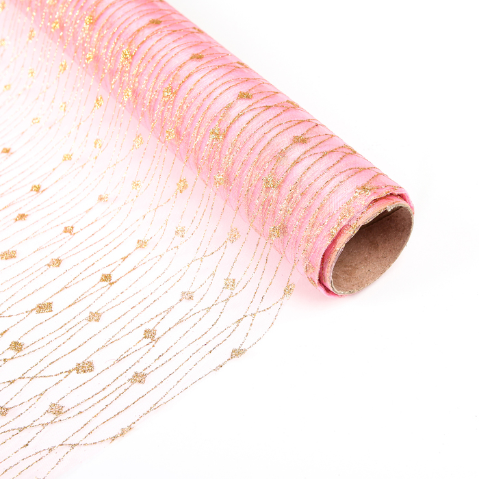 Органза "Дождь", цвет розовый