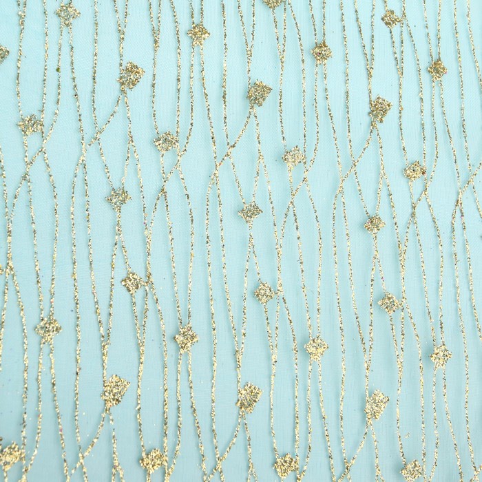 Органза "Дождь", цвет морской волны