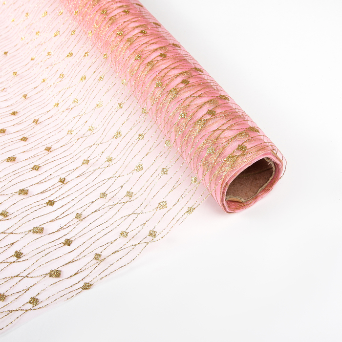 Органза "Дождь", цвет бледно-розовый