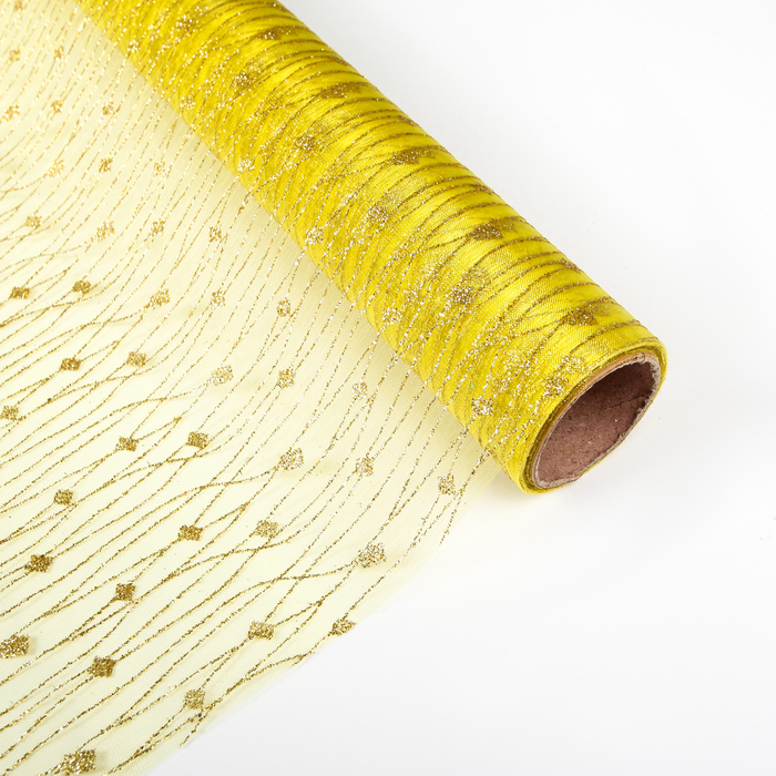 Органза "Дождь", цвет желтый