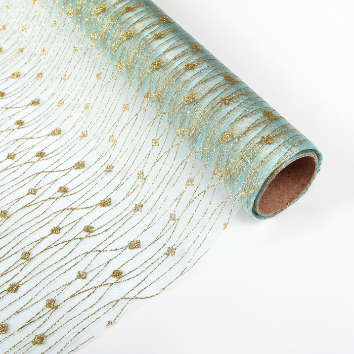 Органза "Дождь", цвет голубой