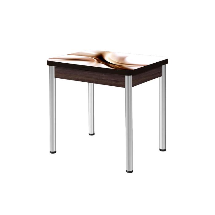 Стол поворотно-раскладной «Ника», 800(1200) × 600 × 750 мм, хром, цвет венге / 3191901186 стол поворотно откидной пируэт 800 1200 × 600 × 750 мм опора редуцированная цвет белый