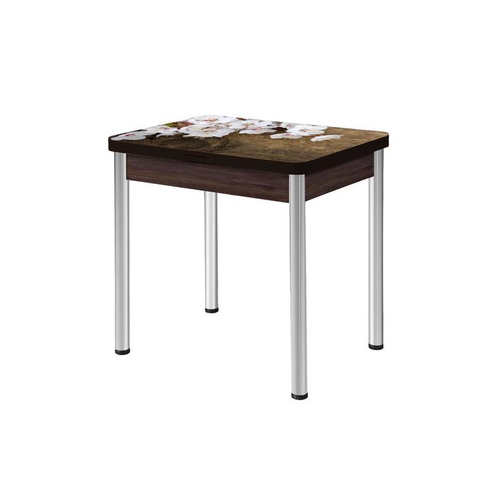Стол поворотно-раскладной «Ника», 800(1200) × 600 × 750 мм, хром, цвет венге / 180939179 стол поворотно откидной пируэт 800 1200 × 600 × 750 мм опора редуцированная цвет белый