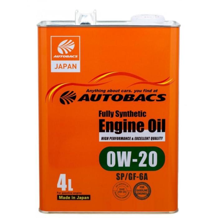 Масло Autobacs ENGINE OIL FS 0W-20 SP/GF-6A, 4 л масло autobacs engine oil fs 0w 20 sp gf 6a 4 л