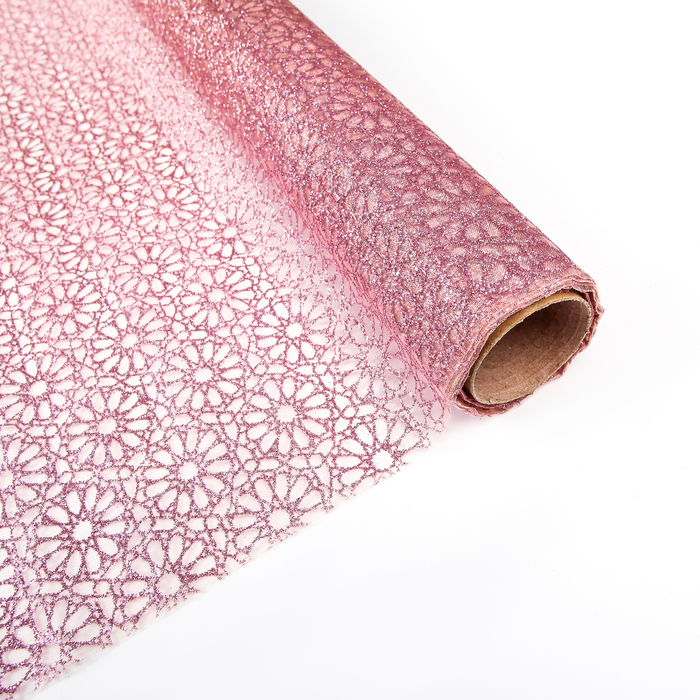 Органза "Ромашки", персиковый, 0,48 х 4,5 м